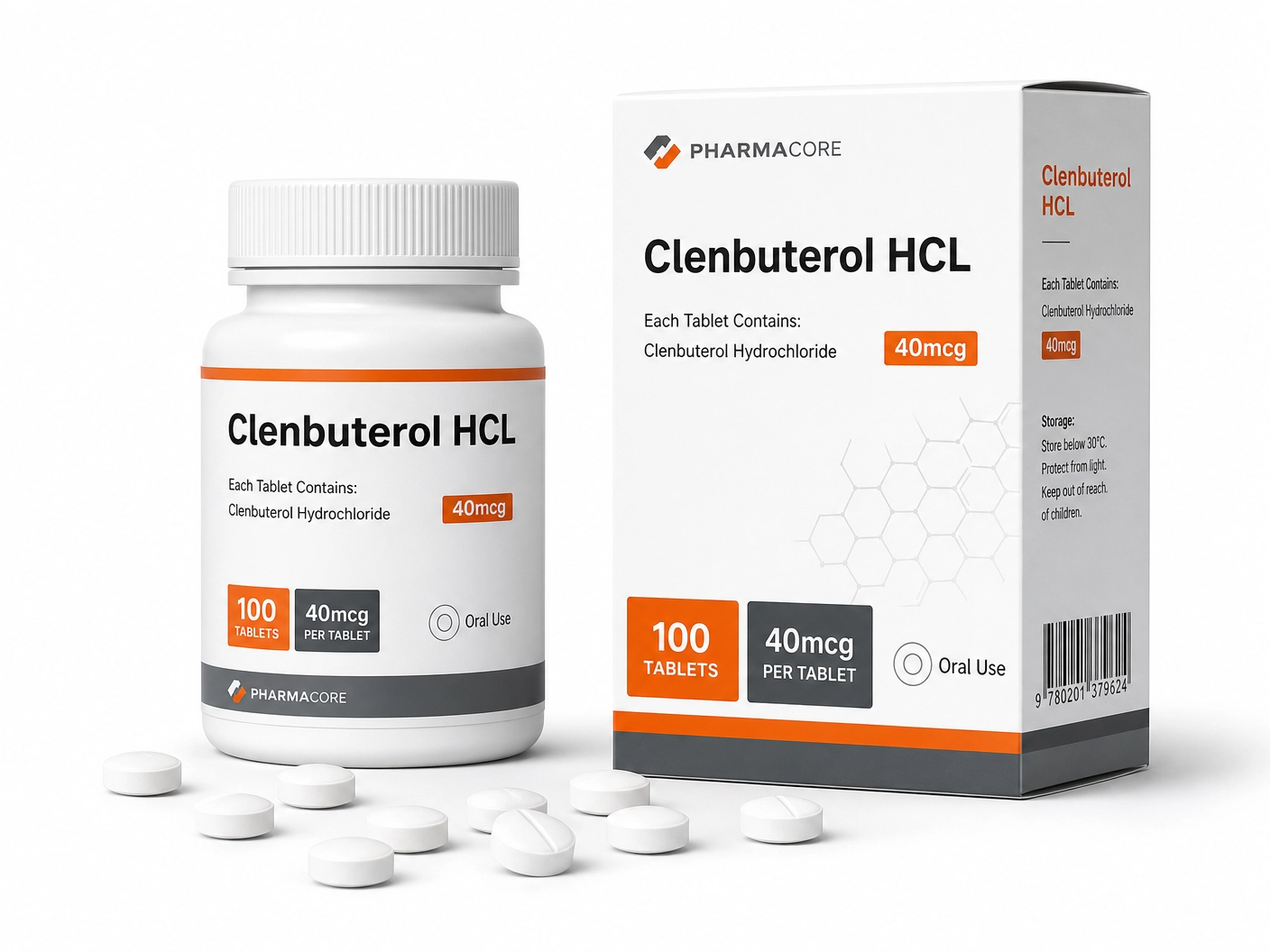 Clenbuterol, 40 माइक्रोग्राम · 100 टैबलेट, मौखिक टैबलेट — CIT Biotechnology